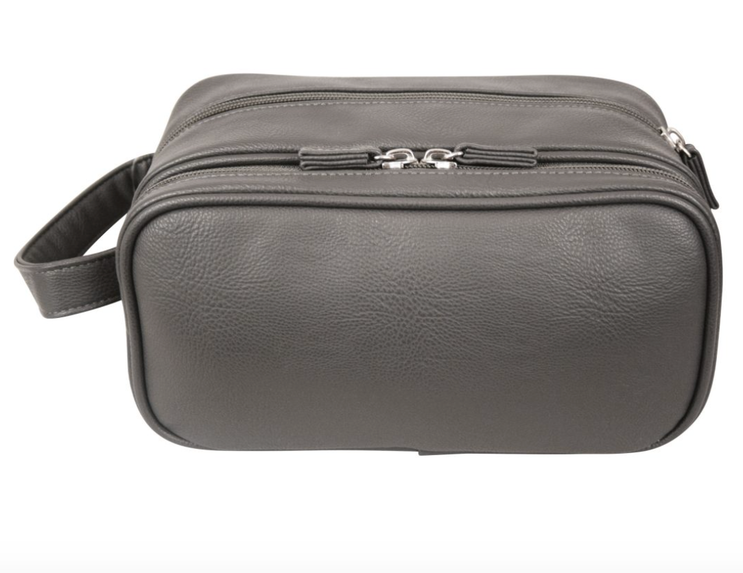 Mister Deluxe Charcoal Double Zip Wash Bag