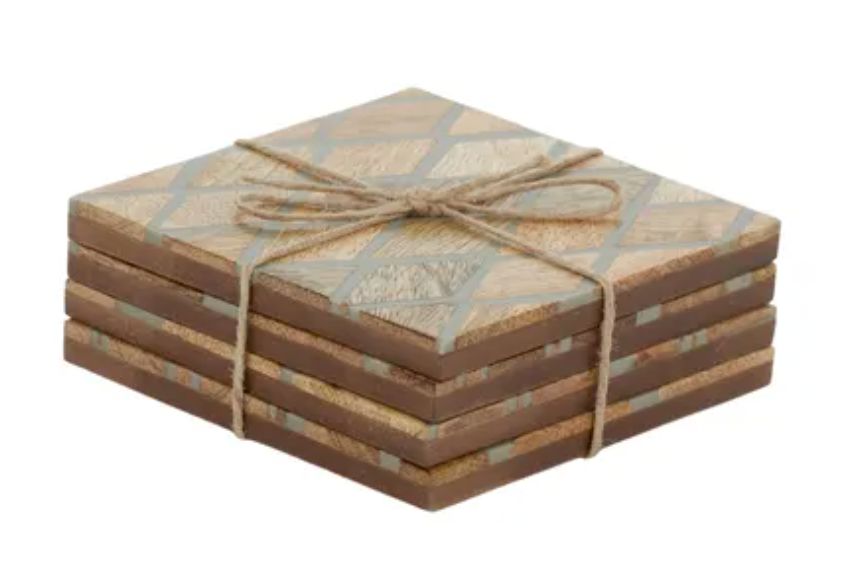 Wood/Resin Set/4 Coasters