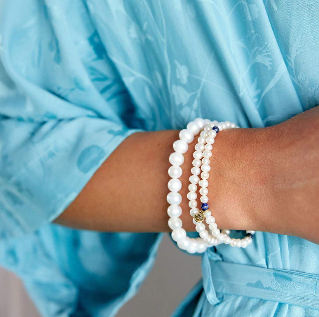 Palas Pearl & Lapis Lazuli Prosperity Gem Bracelet