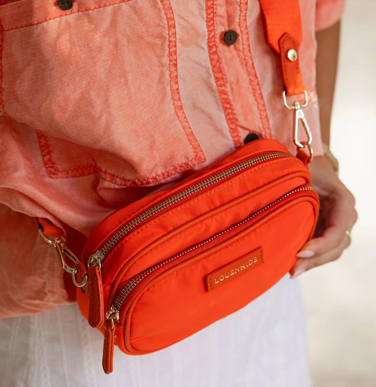 Cali Nylon Crossbody Bag - Orange