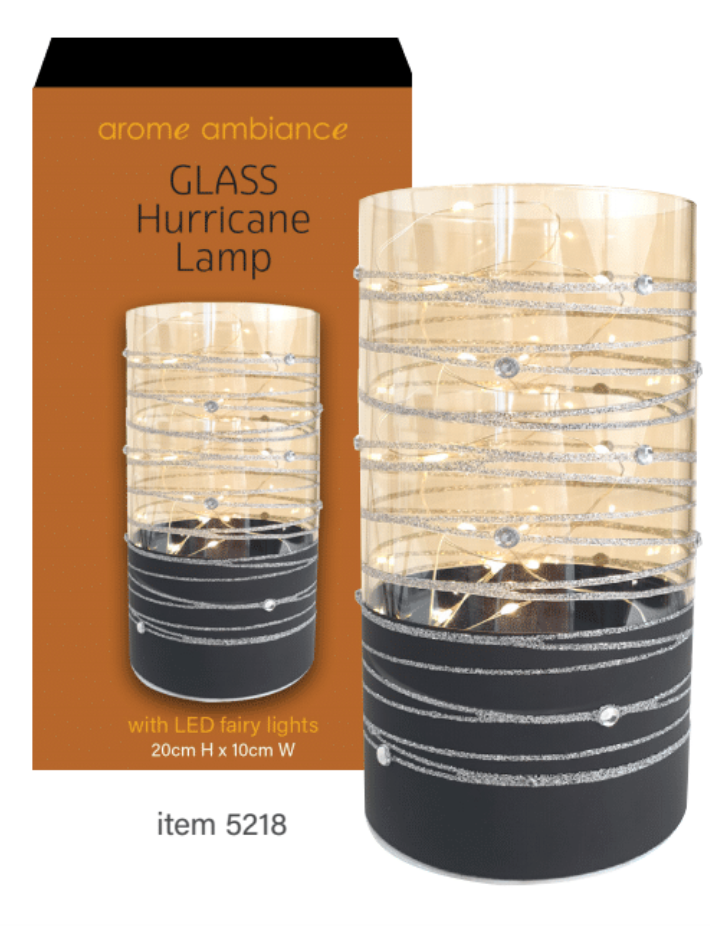 Arome Ambiance Glass Hurricane Lamp