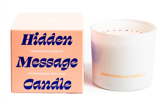 Hidden Message Candle - Honeyscuckle & Camellia