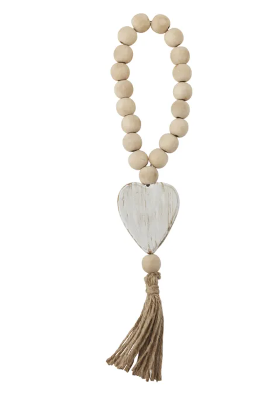 Amore Heart Wood Hanging Beads