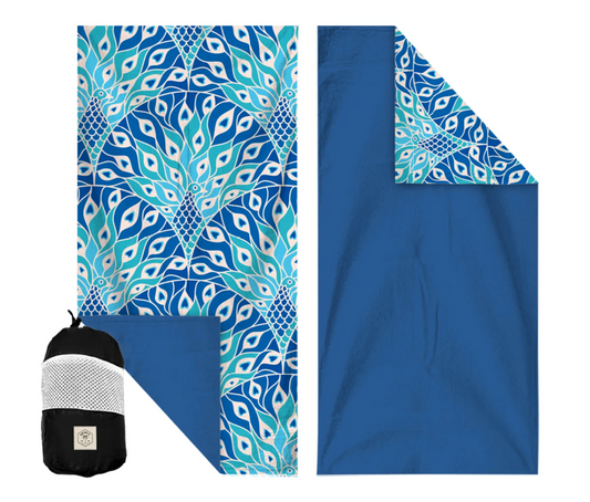 Beach Towel With Storage Bag 160cm - Peacock Paradiese