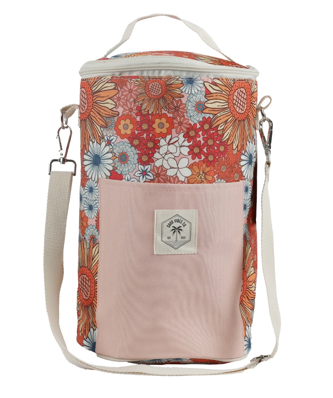 Barrel Cooler Bag With Shoulder Strap - Retro Summer