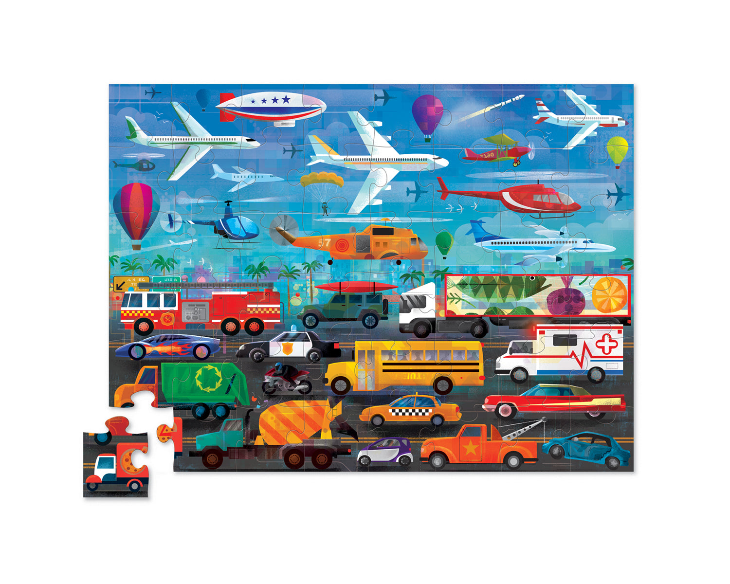 Above & Below Puzzle 48 pc- Things that Go