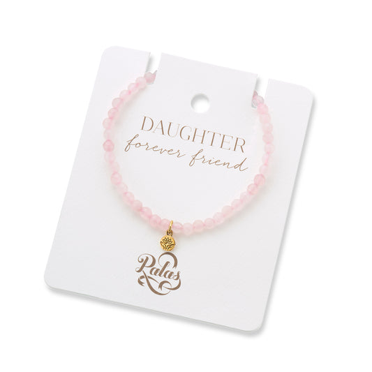 Palas Daughter forever friend rose quartz gem bracelet