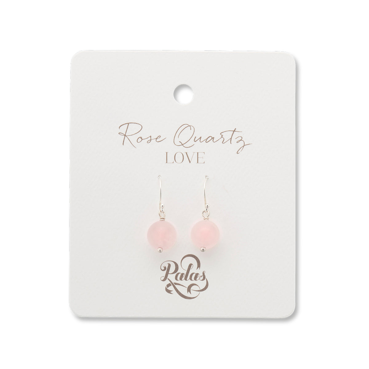Palas Rose quartz healing gem earrings