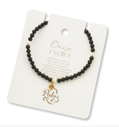 Palas Onyx & Pearl Prosperity Gem Bracelet