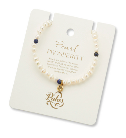 Palas Pearl  & Lapis Lazuli Prosperity Gem Bracelet