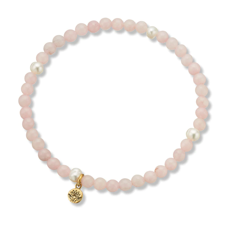 Palas Rose Quartz & Pearl Prosperity Gem Bracelet