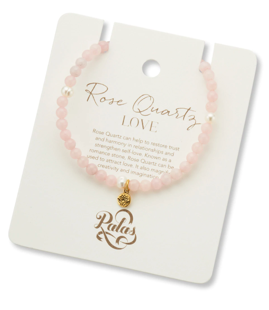 Palas Rose Quartz & Pearl Prosperity Gem Bracelet