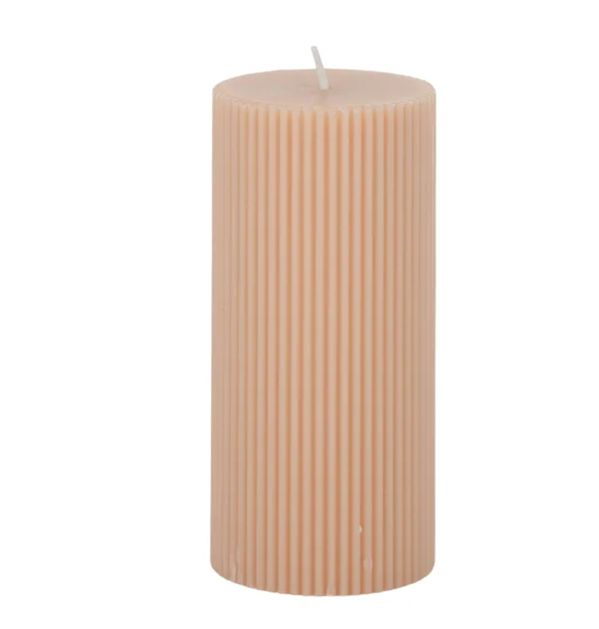 Ribbed Pillar Candle - Nude