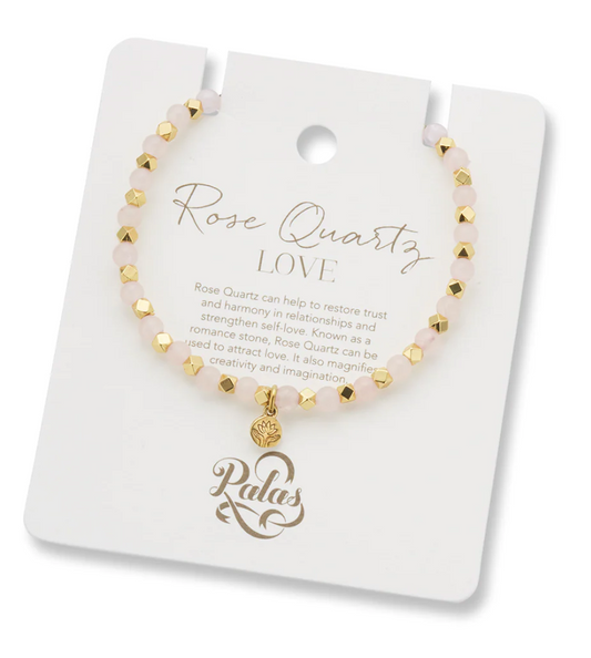 Palas Rose quartz aura of gold gem bracelet
