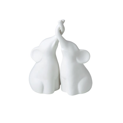 Ceramic Twin Elephant Sculpture