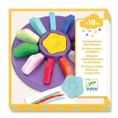 12 Toddler Flower Crayons