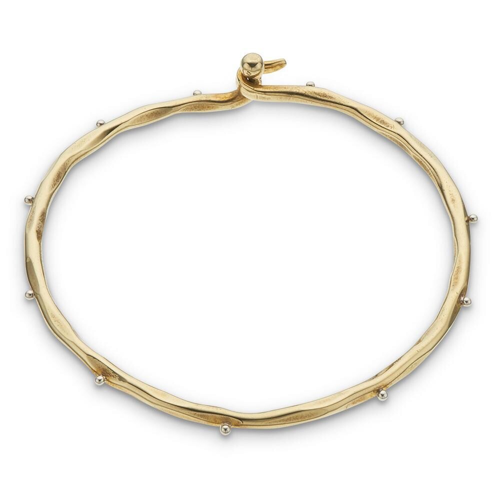 Palas Brass with Stirling Silver Dots Openable bangle (6.5cm diameter)