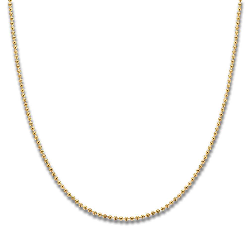 Palas Yellow Gold Plate Ball Chain Necklace 90cm