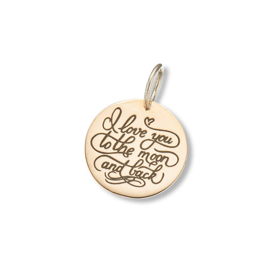 Palas Love you to the moon and back script charm
