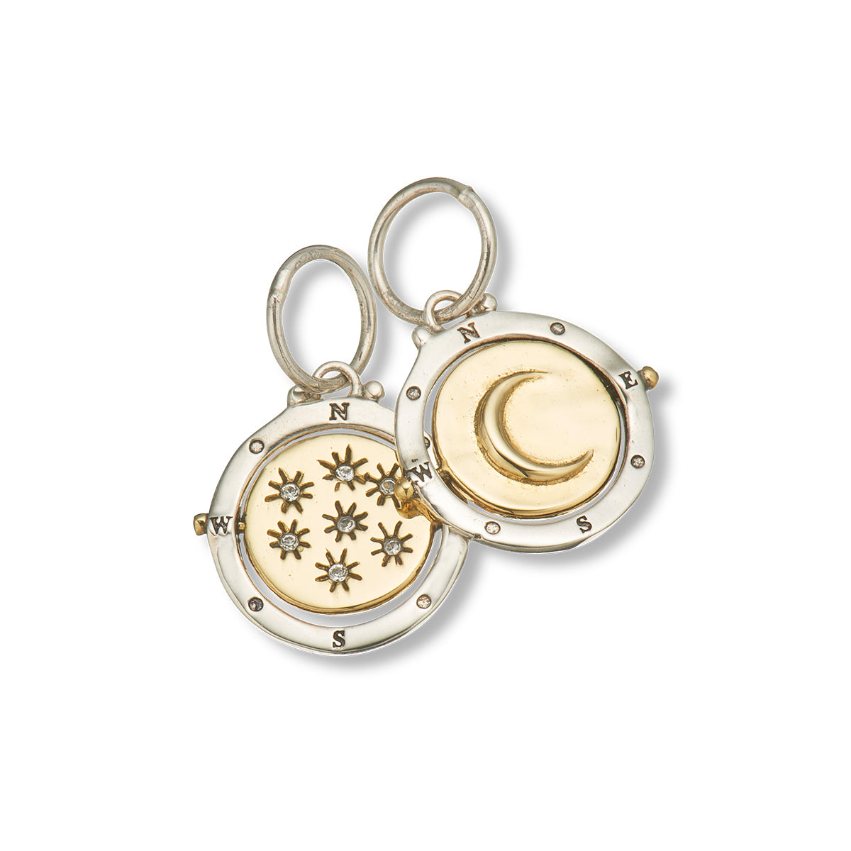 Palas Moon and stars direction spinner charm